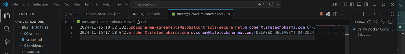 M365 RBQL results — failed auth