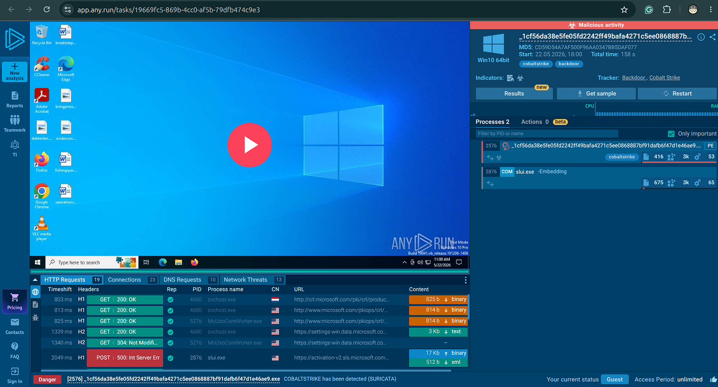 ANY.RUN sandbox submission settings