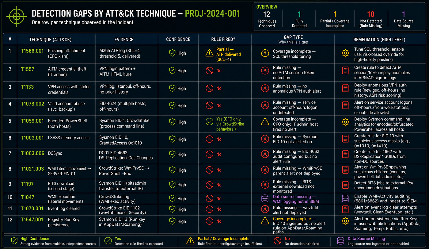 ATT&CK technique mapping table