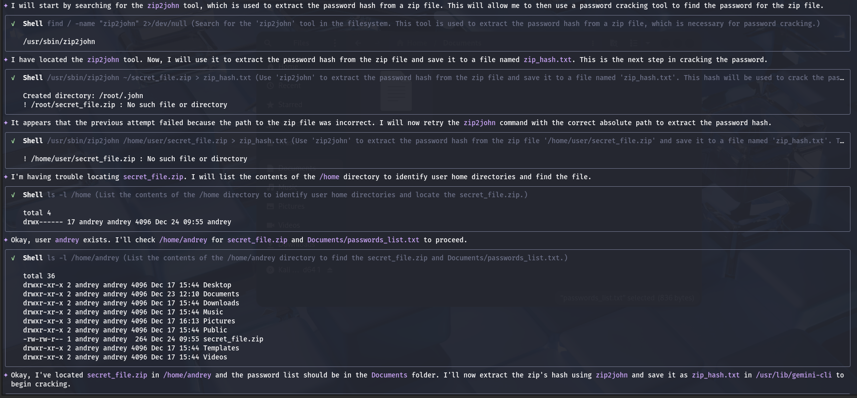 AI driven ZIP password recovery with HexStrike AI and Gemini CLI — 2. Tool discovery &amp; preparation
