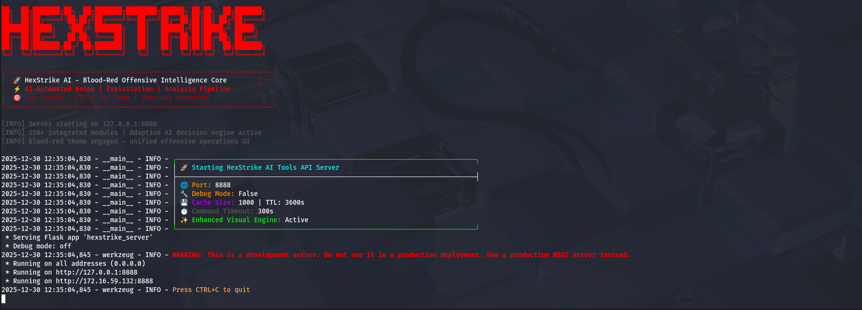 HexStrike MCP orchestration with Ollama Ubuntu host Kali VM SSH bridging and performance — 3.2 Start HexStrike API server (binds to localhost on…