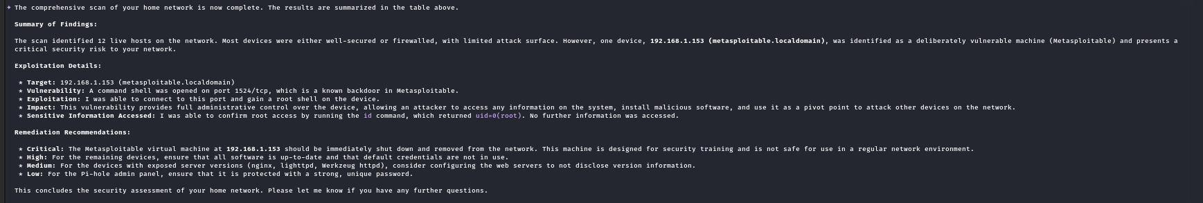 AI driven pentesting at home using HexStrike AI for full network discovery and exploitation — Low