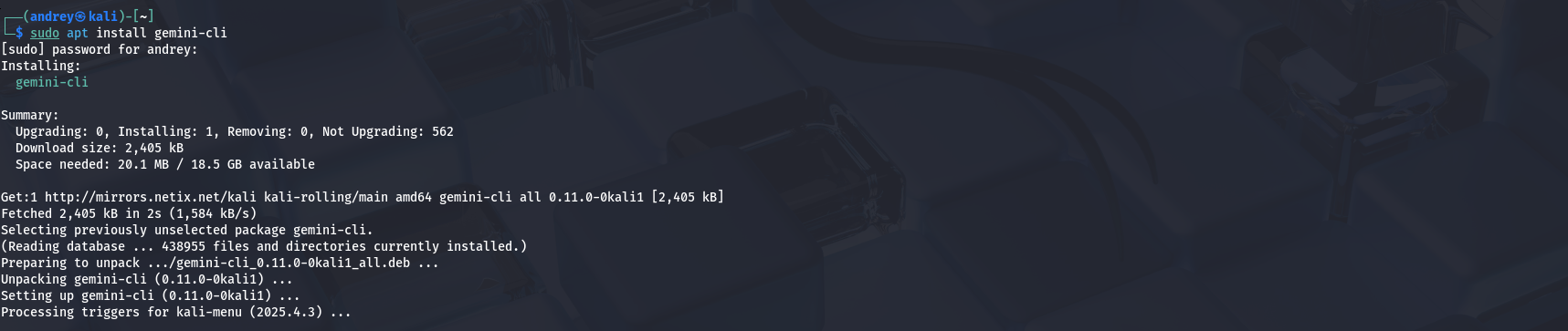 HexStrike AI install configure and run MCP with Gemini OpenAI Cursor Llama — Connecting to Google Gemini (view 2)