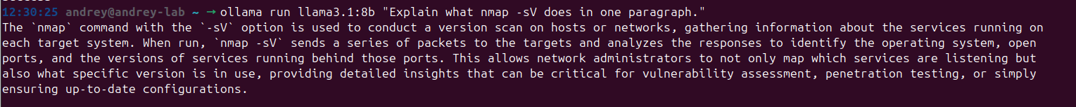 HexStrike MCP orchestration with Ollama Ubuntu host Kali VM SSH bridging and performance — 2.2 Pull a laptop-friendly model (view 2)