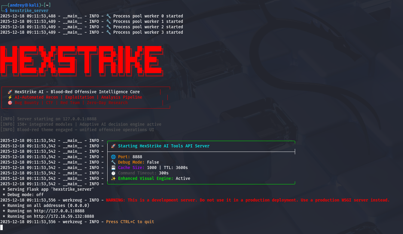 HexStrike AI install configure and run MCP with Gemini OpenAI Cursor Llama — Starting HexStrike Server