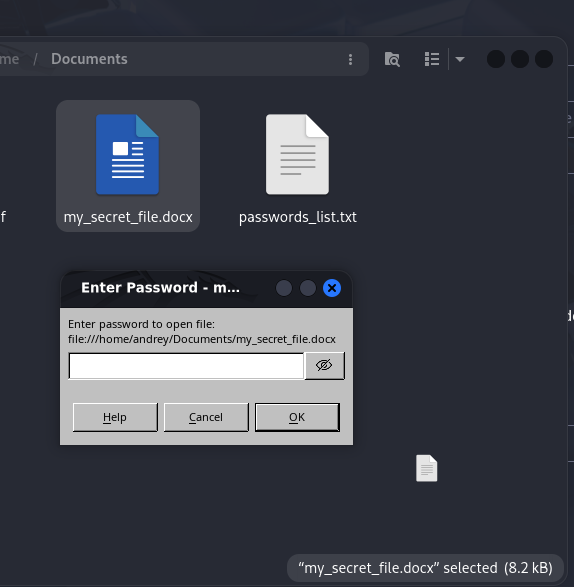 AI driven office documents password recovery with HexStrike AI and Gemini CLI — Inputs