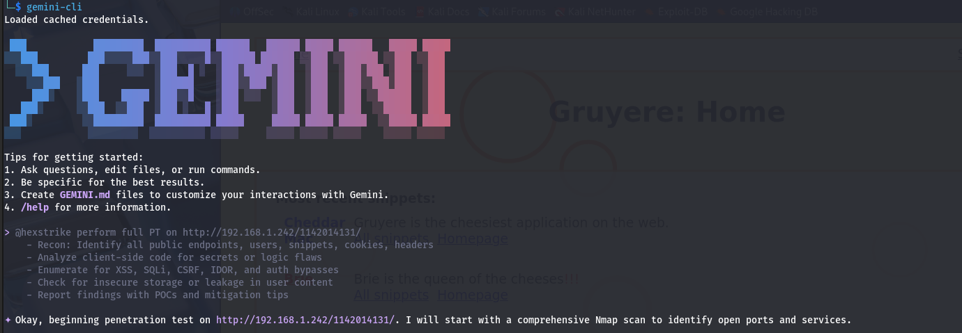 AI driven web application pentesting with HexStrike AI — Prompt