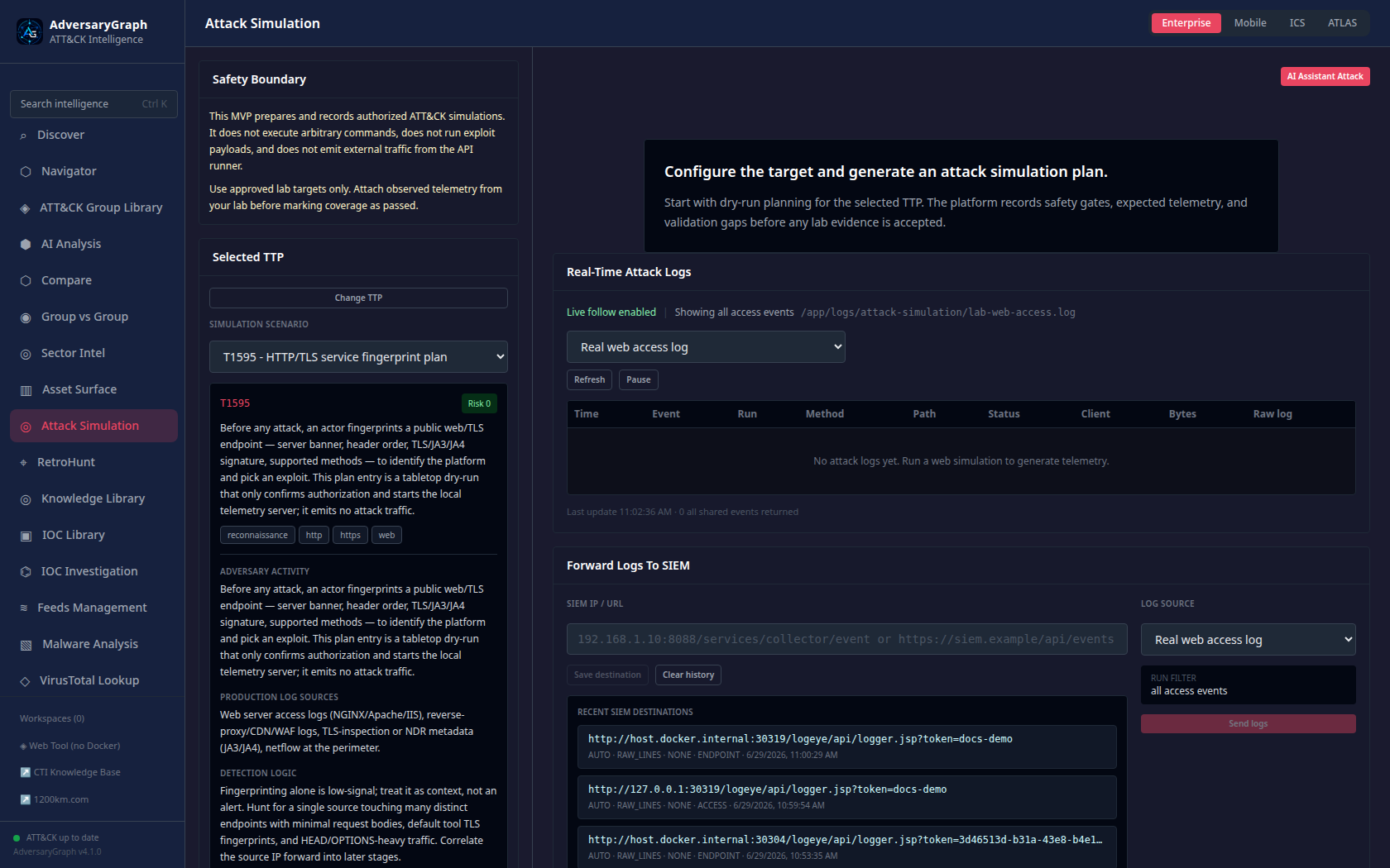Attack Simulation selected TTP configuration page