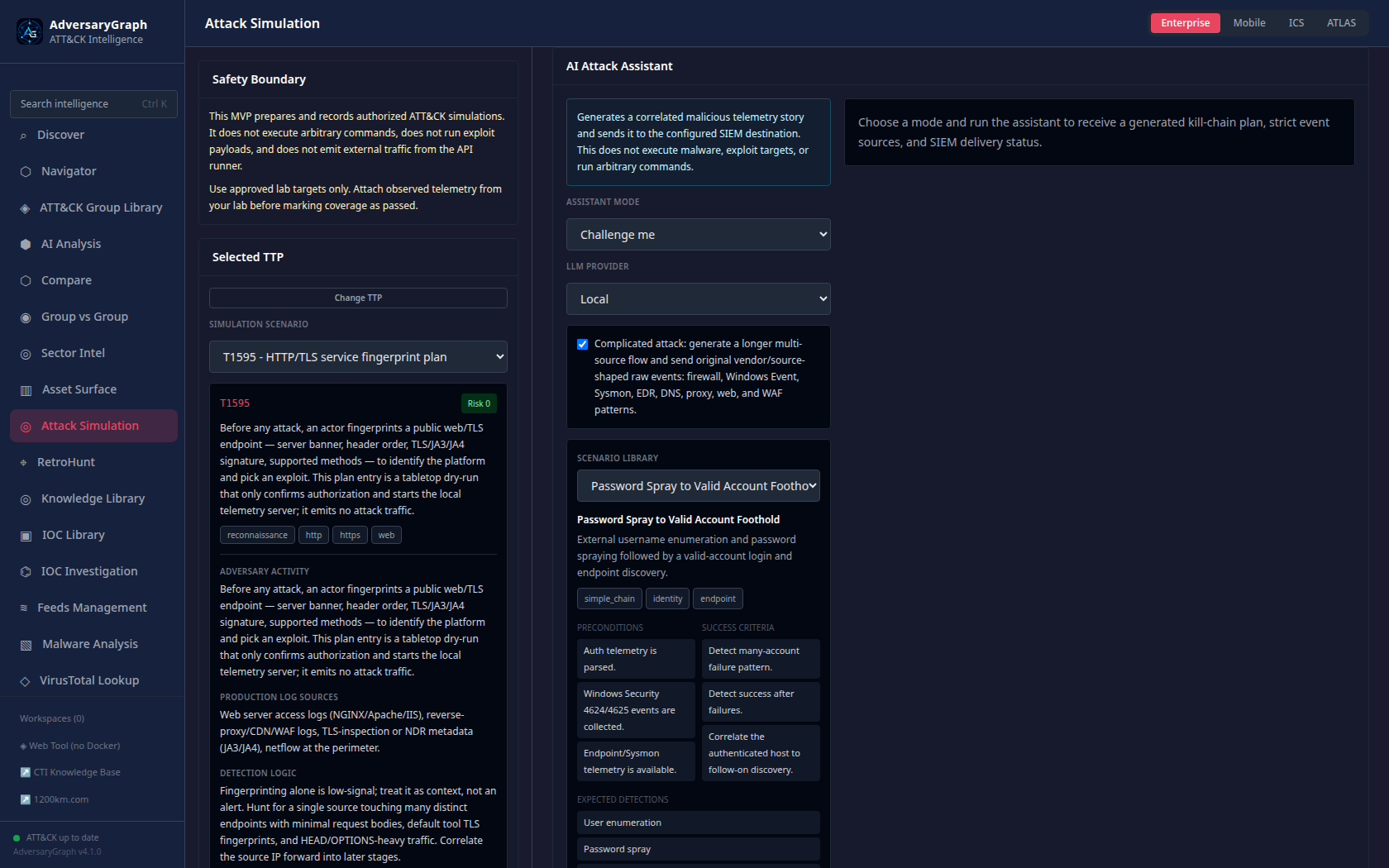 AI Attack Assistant scenario library