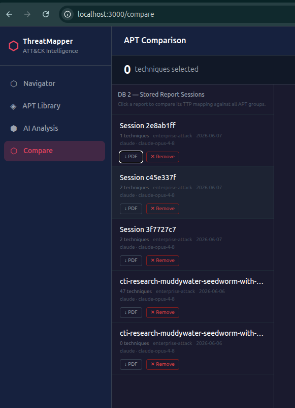 Investigation report generation screen with selected sections and export controls