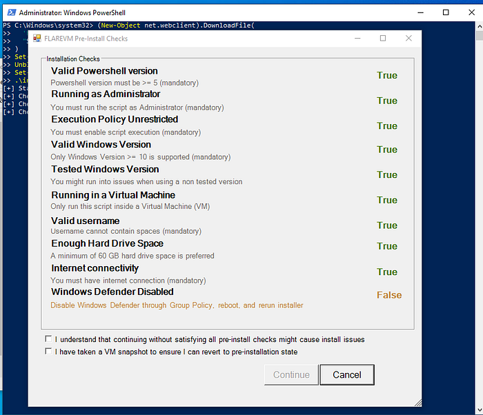 FLARE-VM installation running inside the dedicated Windows analysis virtual machine