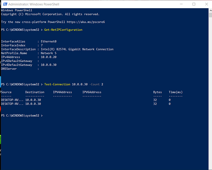 Windows connectivity test from FLARE-VM to the REMnux analysis-services host