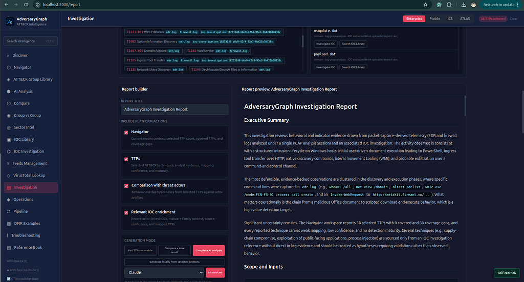 AI investigation summary saved back into the case