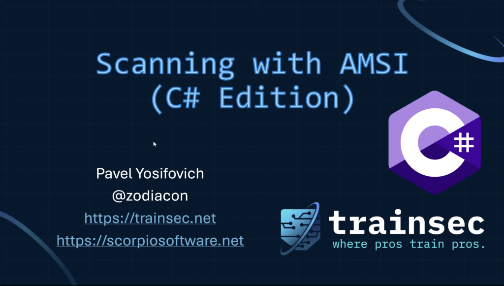 Cover image for AMSI Scanning in C#: P/Invoke, Memory-Mapped Files, and Safe Interop