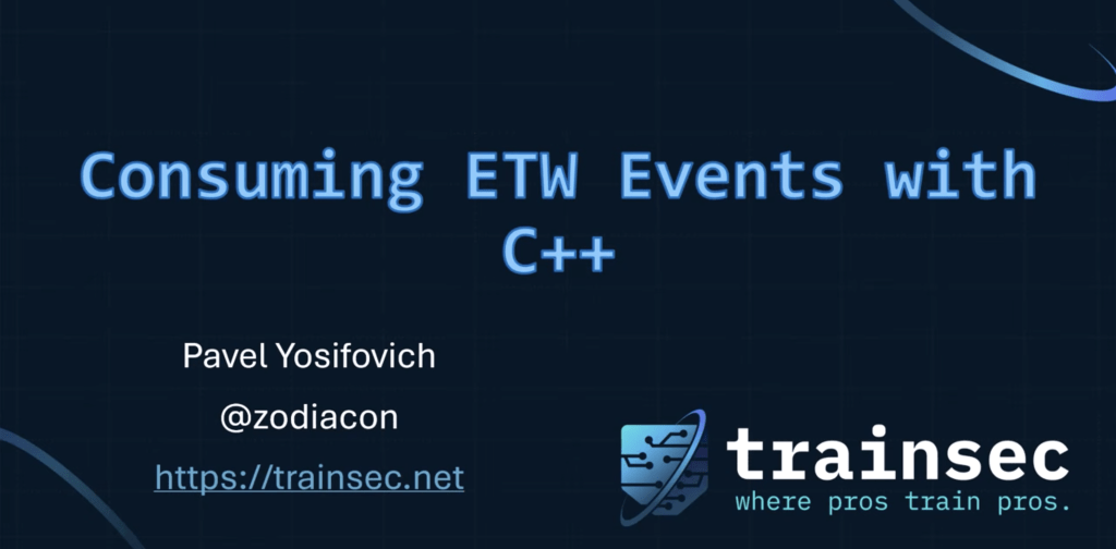 Cover image for Capture ETW events with C++ (Part 1)