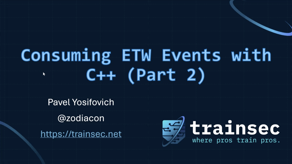 Cover image for Capture ETW events with C++ (Part 2)