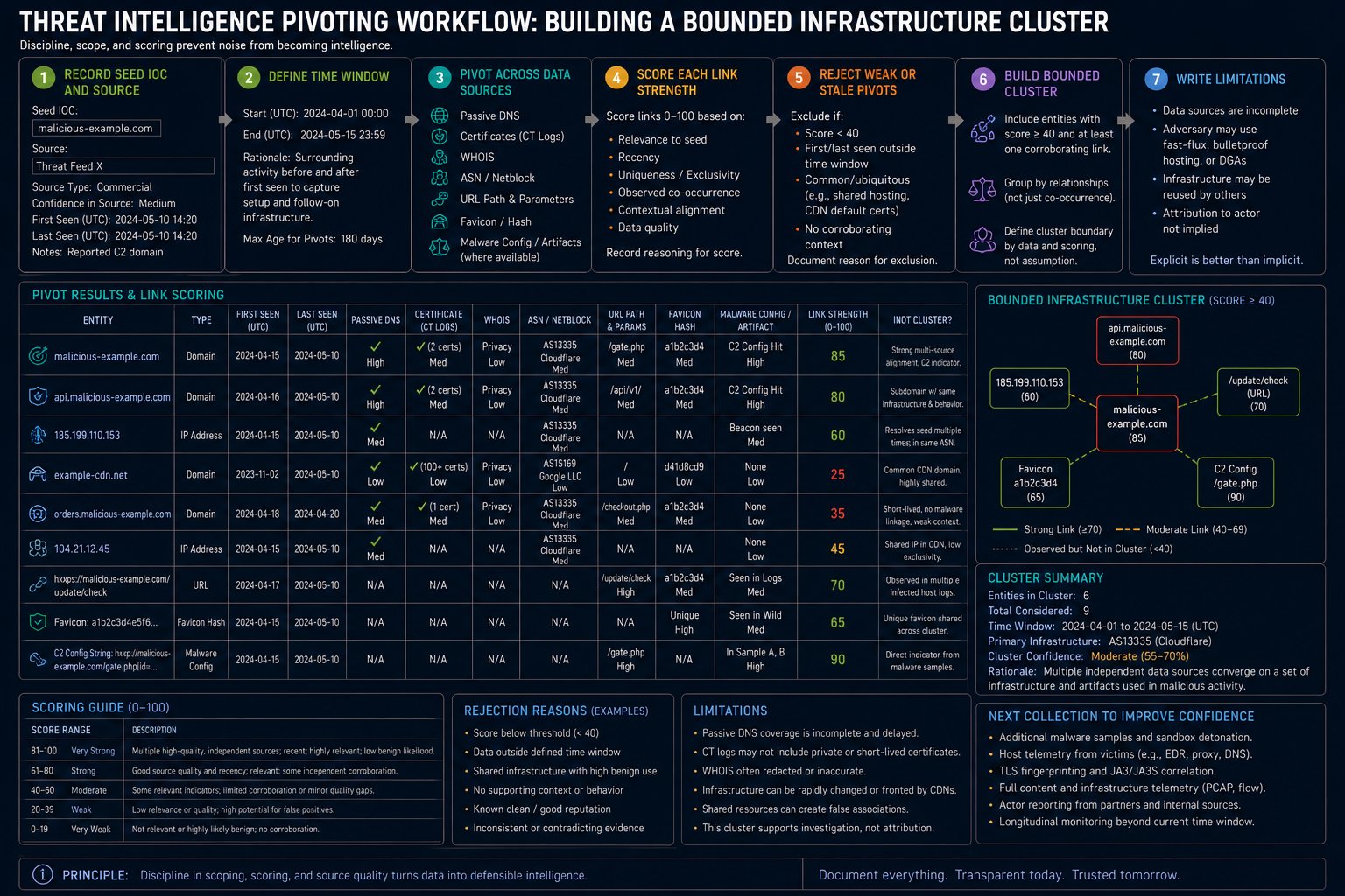 Threat Intelligence Pivoting Workflow: Building a Bounded Infrastructure Cluster